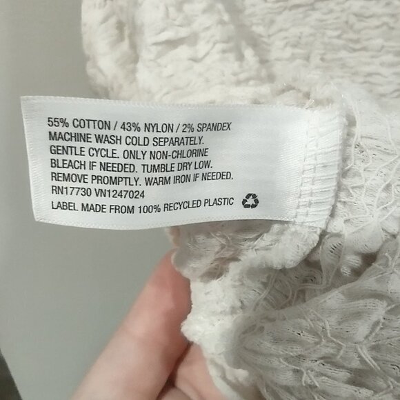 Women's White Crinkle Cropped Tank Size XXL - Picture 4 of 7